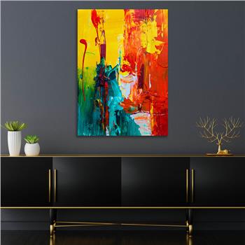 Dikey Sanat Temalı Cam Tablo 566