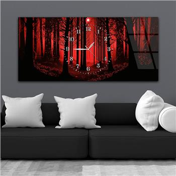 Yatay Saatli Ortadan Sanat Temalı Cam Tablo124