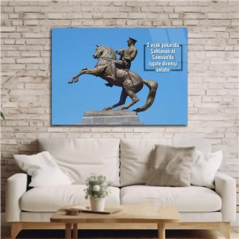 Yatay VatanTemalı Cam Tablo 136