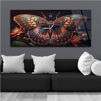 Yatay Saatli Ortadan Sanat Temalı Cam Tablo119