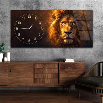 Yatay Saatli Yandan Sanat Temalı Cam Tablo 333