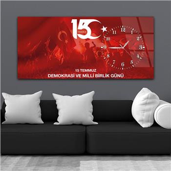 Horizontal bedrucktes Glas mit Nationenthema und einer Uhr an der Seite 014