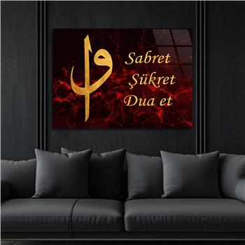 Yatay Dini Temalı Cam Tablo 223