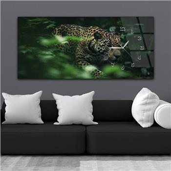 Horizontal bedrucktes Glas mit Kunst und Naturthema und einer Uhr an der Seite 133