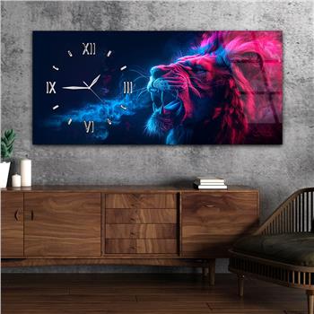 Yatay Saatli Yandan Sanat Temalı Cam Tablo 349