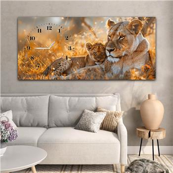 Yatay Saatli Yandan Sanat Temalı Cam Tablo 321