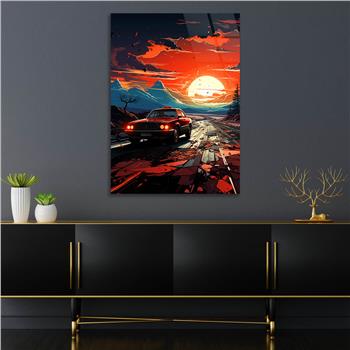 Dikey Sanat Temalı Cam Tablo 568