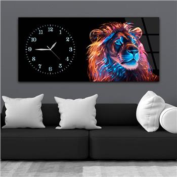 Yatay Saatli Yandan Sanat Temalı Cam Tablo 303