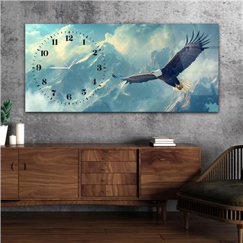 Yatay Saatli Yandan Sanat Temalı Cam Tablo 382