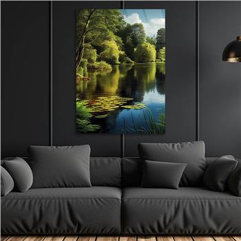 Dikey Doğa Temalı Cam Tablo 262