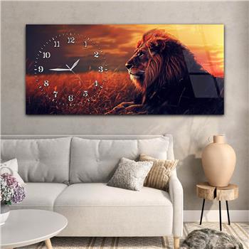 Yatay Saatli Yandan Sanat Temalı Cam Tablo 335