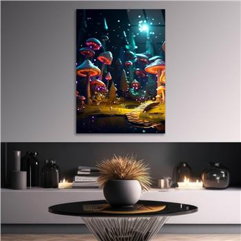 Dikey Sanat Temalı Cam Tablo 547