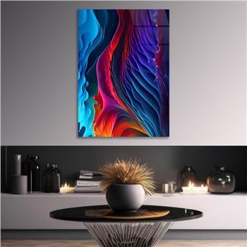 Dikey Sanat Temalı Cam Tablo 578