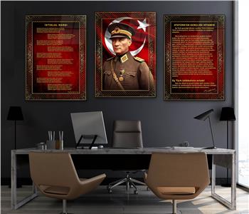  3lü Set VatanTemalı Cam Tablo 13