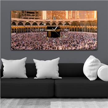 Tableau en verre à thème religieux avec horloge centrale horizontale  029