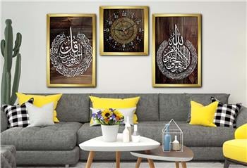 Religion Thematisches 2-teiliges bedrucktes Glas und Uhrenset