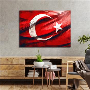 Yatay VatanTemalı Cam Tablo 127