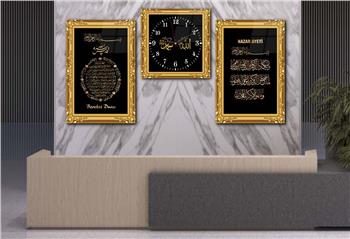 Ensemble de Tableaux et d’horloge 2 pièce sur le thème religieux