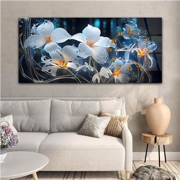 Yatay Saatli Yandan Sanat Temalı Cam Tablo 248