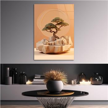 Dikey Doğa Temalı Cam Tablo 397