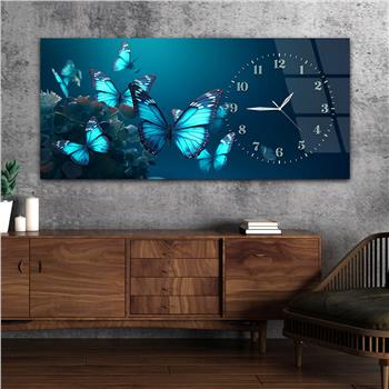 Yatay Saatli Yandan Sanat Temalı Cam Tablo 253