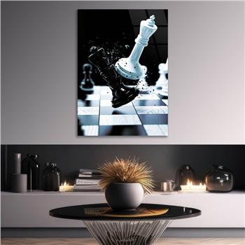 Dikey Sanat Temalı Cam Tablo 324