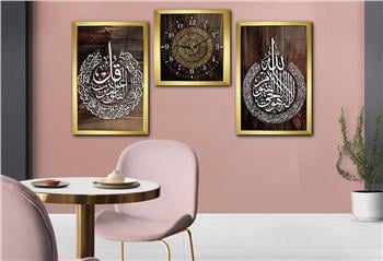 Religion Thematisches 2-teiliges bedrucktes Glas und Uhrenset