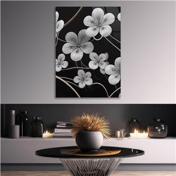 Dikey Sanat Temalı Cam Tablo 440