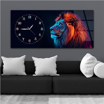 Yatay Saatli Yandan Sanat Temalı Cam Tablo 344