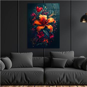 Dikey Sanat Temalı Cam Tablo 459