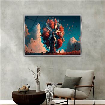 Aluminium Omlijste Natuur Thema Geharde Glasschilderij 063