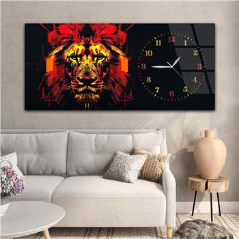 Yatay Saatli Yandan Sanat Temalı Cam Tablo 351