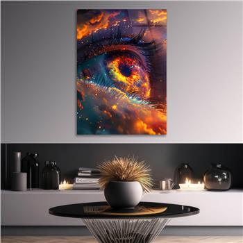 Dikey Sanat Temalı Cam Tablo 467