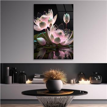 Dikey Sanat Temalı Cam Tablo 449