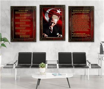  3lü Set VatanTemalı Cam Tablo 20