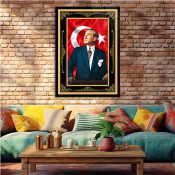 Dikey Vatan Temalı Cam Tablo 310