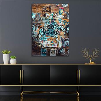 Dikey Sanat Temalı Cam Tablo 550