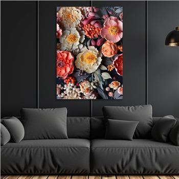 Dikey Sanat Temalı Cam Tablo 364