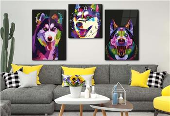 KURT GÖRSELLİ CAM TABLO SAAT SETİ 