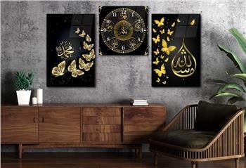 Ensemble de Tableaux et d’horloge 2 pièce sur le thème religieux