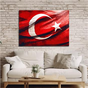 Yatay VatanTemalı Cam Tablo 127