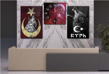 Nation Thematisches 2-teiliges bedrucktes Glas und Uhrenset