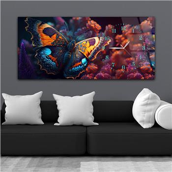 Yatay Saatli Yandan Sanat Temalı Cam Tablo 257