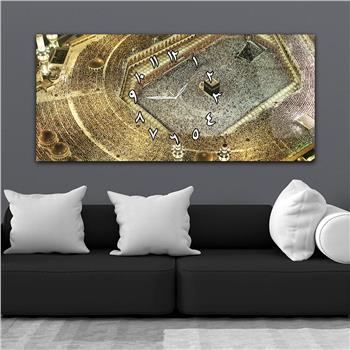 Tableau en verre à thème religieux avec horloge centrale horizontale  050