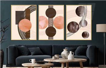 Alüminyum Çerçeveli Sanat Temalı 3lü Set CAM Tablo 0015