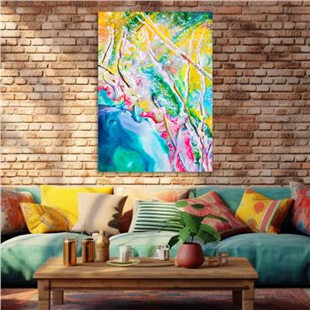 Dikey Sanat Temalı Cam Tablo 405