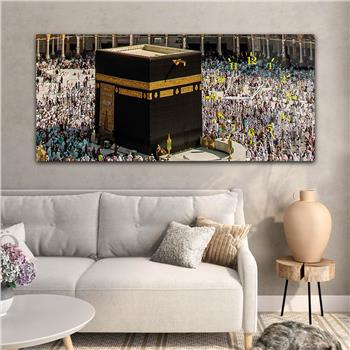 لوحة زجاجية أفقية ذات طابع ديني مع ساعة جانبية 030