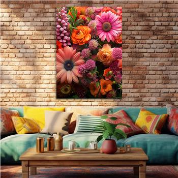 Dikey Sanat Temalı Cam Tablo 505