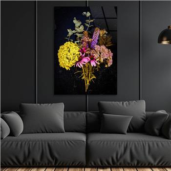 Dikey Sanat Temalı Cam Tablo 510