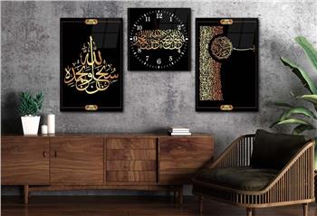 Ensemble de Tableaux et d’horloge 2 pièce sur le thème religieux